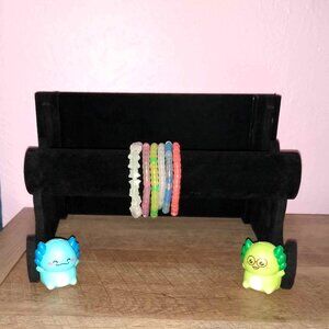 Glow in the Dark Set of 6 Colorful Handmade Beaded Bracelets
